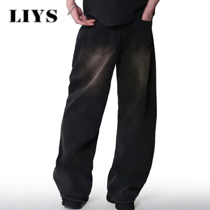 Men's Wide - Leg Baggy Jeans – Korean Streetwear, Loose Straight Fit | XS–XXL - G - Catoure Men's Wide - Leg Baggy Jeans – Korean Streetwear, Loose Straight Fit | XS–XXL Men's Bottoms