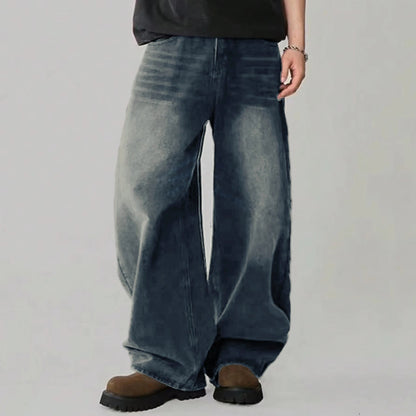 Men's Wide - Leg Baggy Jeans – Korean Streetwear, Loose Straight Fit | XS–XXL - G - Catoure Men's Wide - Leg Baggy Jeans – Korean Streetwear, Loose Straight Fit | XS–XXL Men's Bottoms