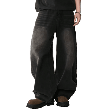 Men's Wide - Leg Baggy Jeans – Korean Streetwear, Loose Straight Fit | XS–XXL - G - Catoure Men's Wide - Leg Baggy Jeans – Korean Streetwear, Loose Straight Fit | XS–XXL Men's Bottoms