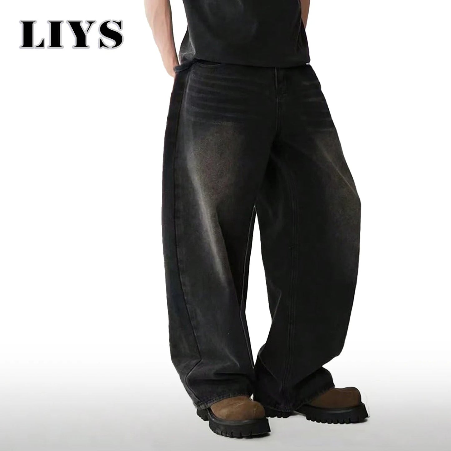 Men's Wide - Leg Baggy Jeans – Korean Streetwear, Loose Straight Fit | XS–XXL - G - Catoure Men's Wide - Leg Baggy Jeans – Korean Streetwear, Loose Straight Fit | XS–XXL Men's Bottoms