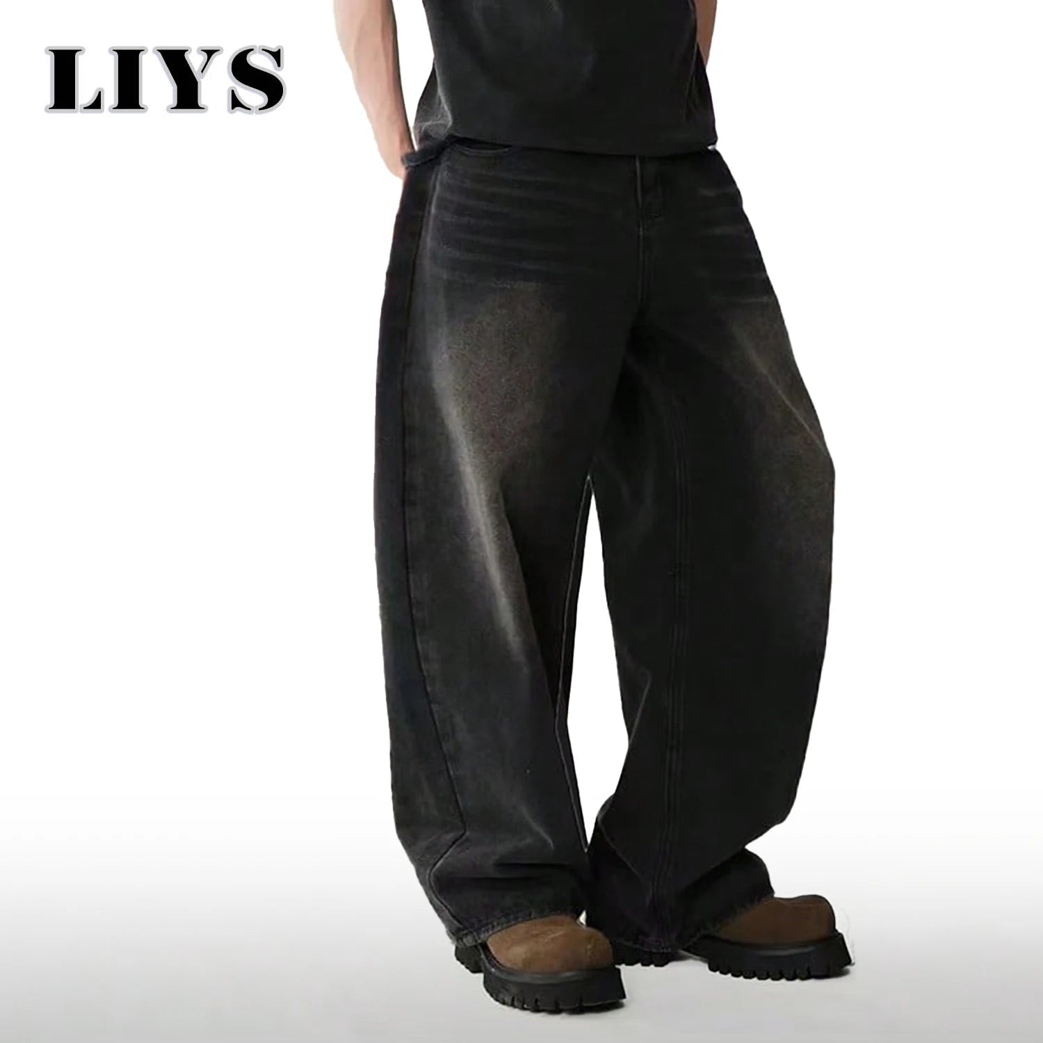 Men's Wide - Leg Baggy Jeans – Korean Streetwear, Loose Straight Fit | XS–XXL - G - Catoure Men's Wide - Leg Baggy Jeans – Korean Streetwear, Loose Straight Fit | XS–XXL Men's Bottoms