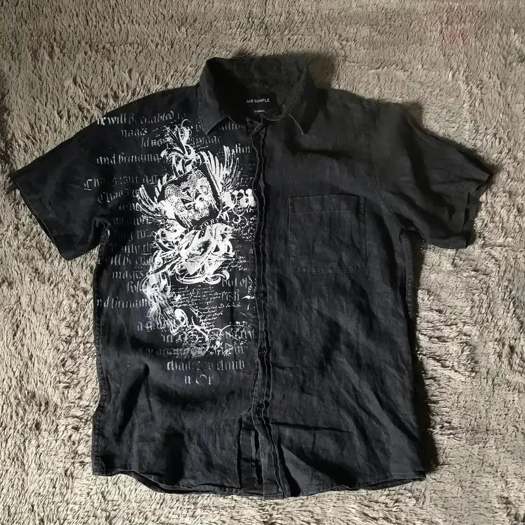 Men's Y2K Gothic Skull Graphic Tee – Affliction - Style Streetwear | Sizes L–4XL - G - Catoure Men's Y2K Gothic Skull Graphic Tee – Affliction - Style Streetwear | Sizes L–4XL Men's Tops