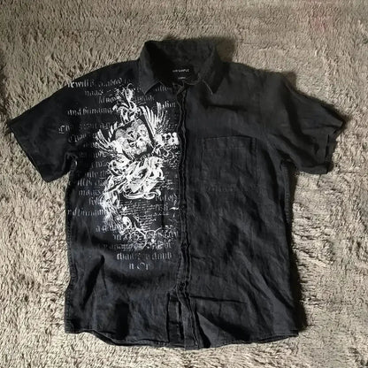 Men's Y2K Gothic Skull Graphic Tee – Affliction - Style Streetwear | Sizes L–4XL - G - Catoure Men's Y2K Gothic Skull Graphic Tee – Affliction - Style Streetwear | Sizes L–4XL Men's Tops