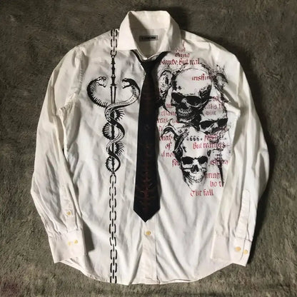 Men's Y2K Gothic Skull Graphic Tee – Affliction - Style Streetwear | Sizes L–4XL - G - Catoure Men's Y2K Gothic Skull Graphic Tee – Affliction - Style Streetwear | Sizes L–4XL Men's Tops