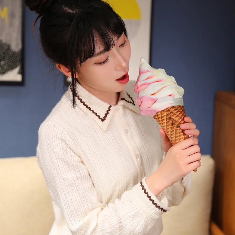 Simulation Ice Cream Plush Toy | Soft Stuffed Dessert Plushie Throw Pillow & Sofa Cushion Home Decor - G - Catoure Simulation Ice Cream Plush Toy | Soft Stuffed Dessert Plushie Throw Pillow & Sofa Cushion Home Decor