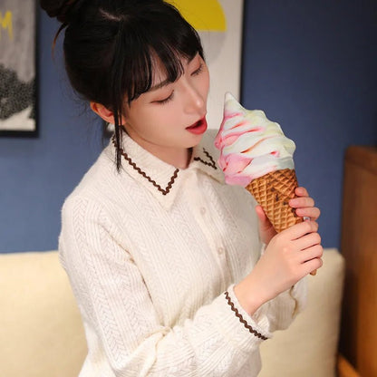 Simulation Ice Cream Plush Toy | Soft Stuffed Dessert Plushie Throw Pillow & Sofa Cushion Home Decor - G - Catoure Simulation Ice Cream Plush Toy | Soft Stuffed Dessert Plushie Throw Pillow & Sofa Cushion Home Decor