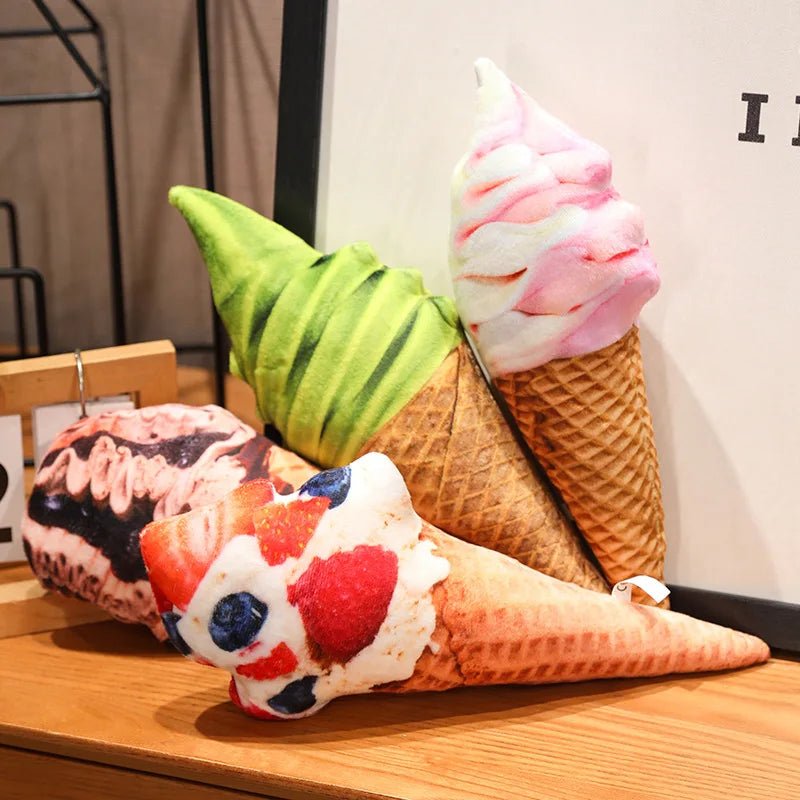 Simulation Ice Cream Plush Toy | Soft Stuffed Dessert Plushie Throw Pillow & Sofa Cushion Home Decor - G - Catoure Simulation Ice Cream Plush Toy | Soft Stuffed Dessert Plushie Throw Pillow & Sofa Cushion Home Decor