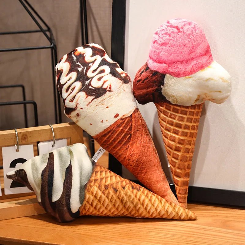 Simulation Ice Cream Plush Toy | Soft Stuffed Dessert Plushie Throw Pillow & Sofa Cushion Home Decor - G - Catoure Simulation Ice Cream Plush Toy | Soft Stuffed Dessert Plushie Throw Pillow & Sofa Cushion Home Decor