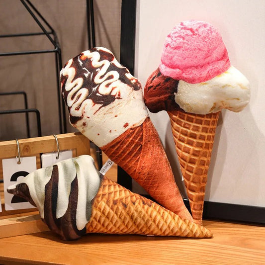 Simulation Ice Cream Plush Toy | Soft Stuffed Dessert Plushie Throw Pillow & Sofa Cushion Home Decor - G - Catoure Simulation Ice Cream Plush Toy | Soft Stuffed Dessert Plushie Throw Pillow & Sofa Cushion Home Decor