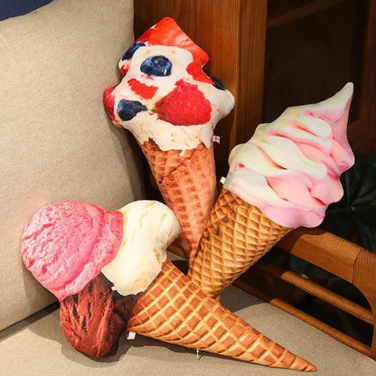 Simulation Ice Cream Plush Toy | Soft Stuffed Dessert Plushie Throw Pillow & Sofa Cushion Home Decor - G - Catoure Simulation Ice Cream Plush Toy | Soft Stuffed Dessert Plushie Throw Pillow & Sofa Cushion Home Decor