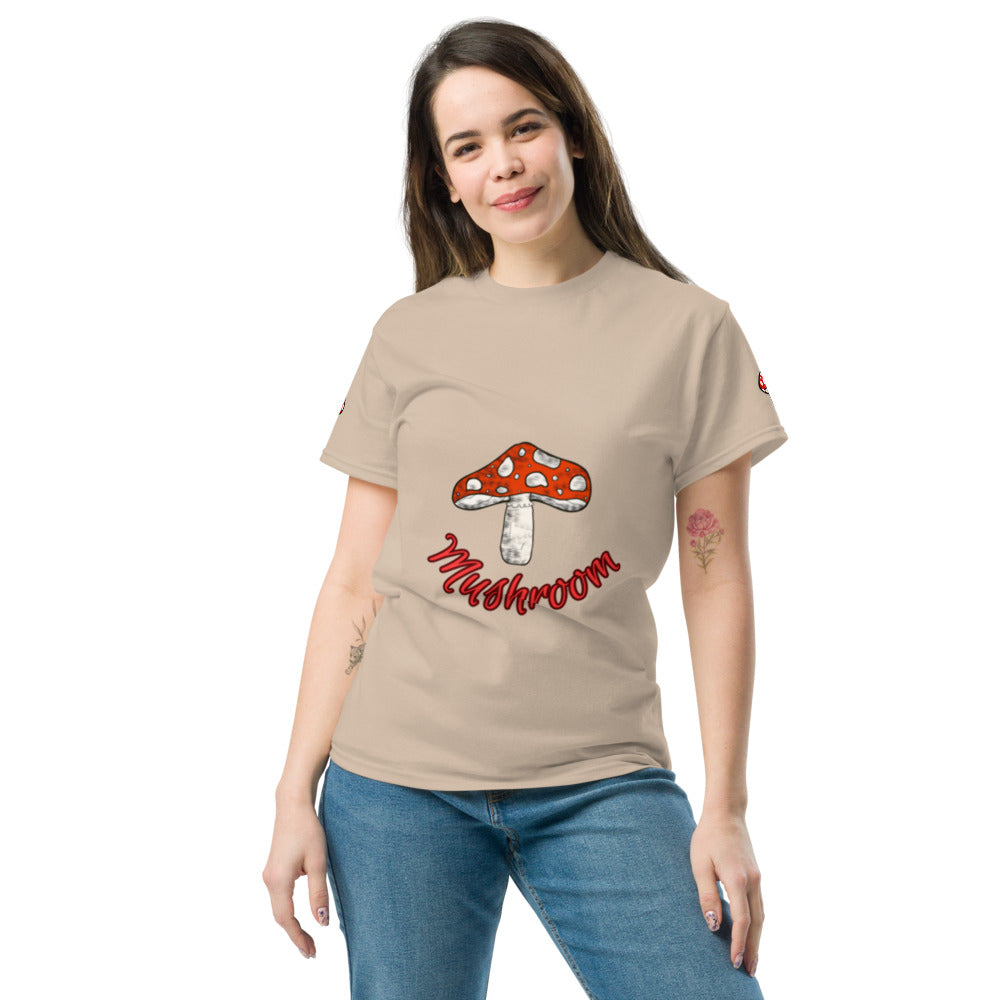 Mushroom Unisex Classic Cotton Tee Crew Neck Shirt | Everyday Streetwear