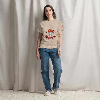 Mushroom Unisex Classic Cotton Tee Crew Neck Shirt | Everyday Streetwear