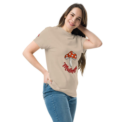 Mushroom Unisex Classic Cotton Tee Crew Neck Shirt | Everyday Streetwear