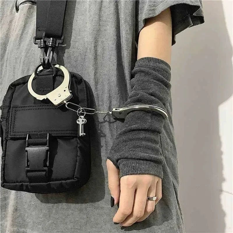 Unisex Gothic Lolita Arm Warmers | Harajuku Striped Fingerless Punk Long Wristband Y2K Gloves - G - Catoure Unisex Gothic Lolita Arm Warmers | Harajuku Striped Fingerless Punk Long Wristband Y2K Gloves