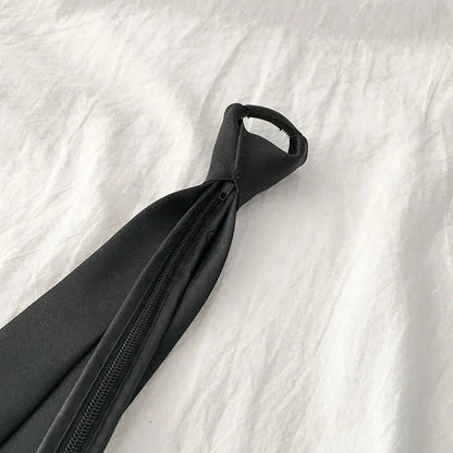 Unisex Retro Slim Neck Tie | Silky Narrow Bow Tie for Women & Men in Korean Elegant Style - G - Catoure Unisex Retro Slim Neck Tie | Silky Narrow Bow Tie for Women & Men in Korean Elegant Style
