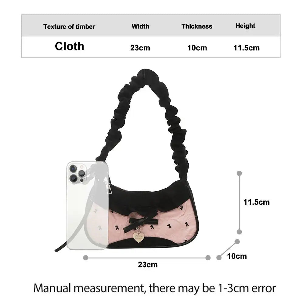 Women's Fashion Grid Shoulder Bag | Lace Ribbon Strap Underarm Handbag for Daily Commuting & Students - G - Catoure Women's Fashion Grid Shoulder Bag | Lace Ribbon Strap Underarm Handbag for Daily Commuting & Students Accessories