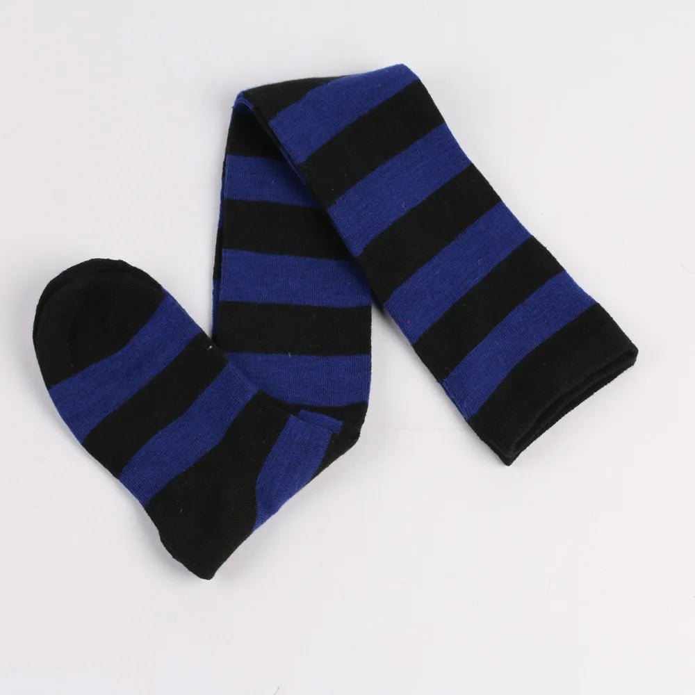 Women's Striped Thigh High Stockings | Black, White & Pink Over - Knee Lolita Harajuku Y2K Socks - G - Catoure Women's Striped Thigh High Stockings | Black, White & Pink Over - Knee Lolita Harajuku Y2K Socks